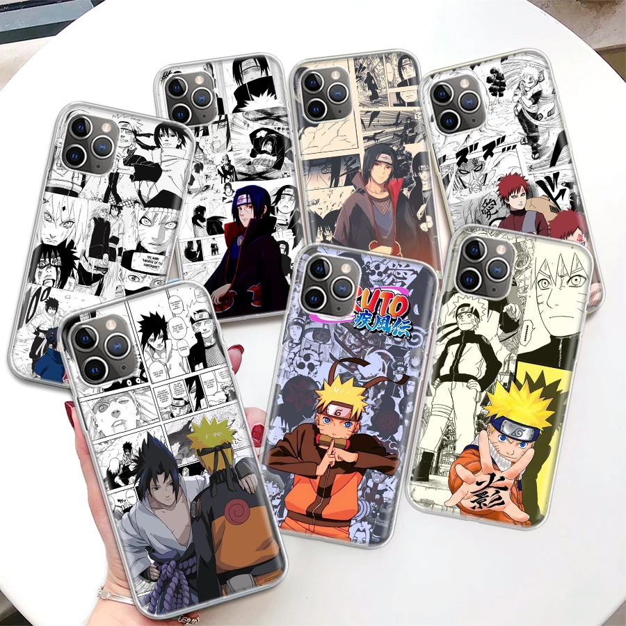 

Japanese Anime Naruto Coque Phone Case For iPhone 11 Pro Max 12 Mini 13 7 8 Plus X XR XS SE 2020 6 6S 5 5S Apple Soft Cover