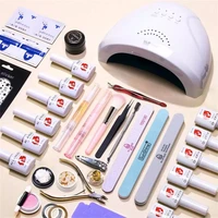 14pcs nail art set nail tool complete set of beginners shop professional household nail polish with phototherapy machine lamp