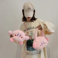 kawaii kirby plush bags stuffed backpacks for girls anime kirby plushie messenger bag women cartoon handbag soft toys kids gifts