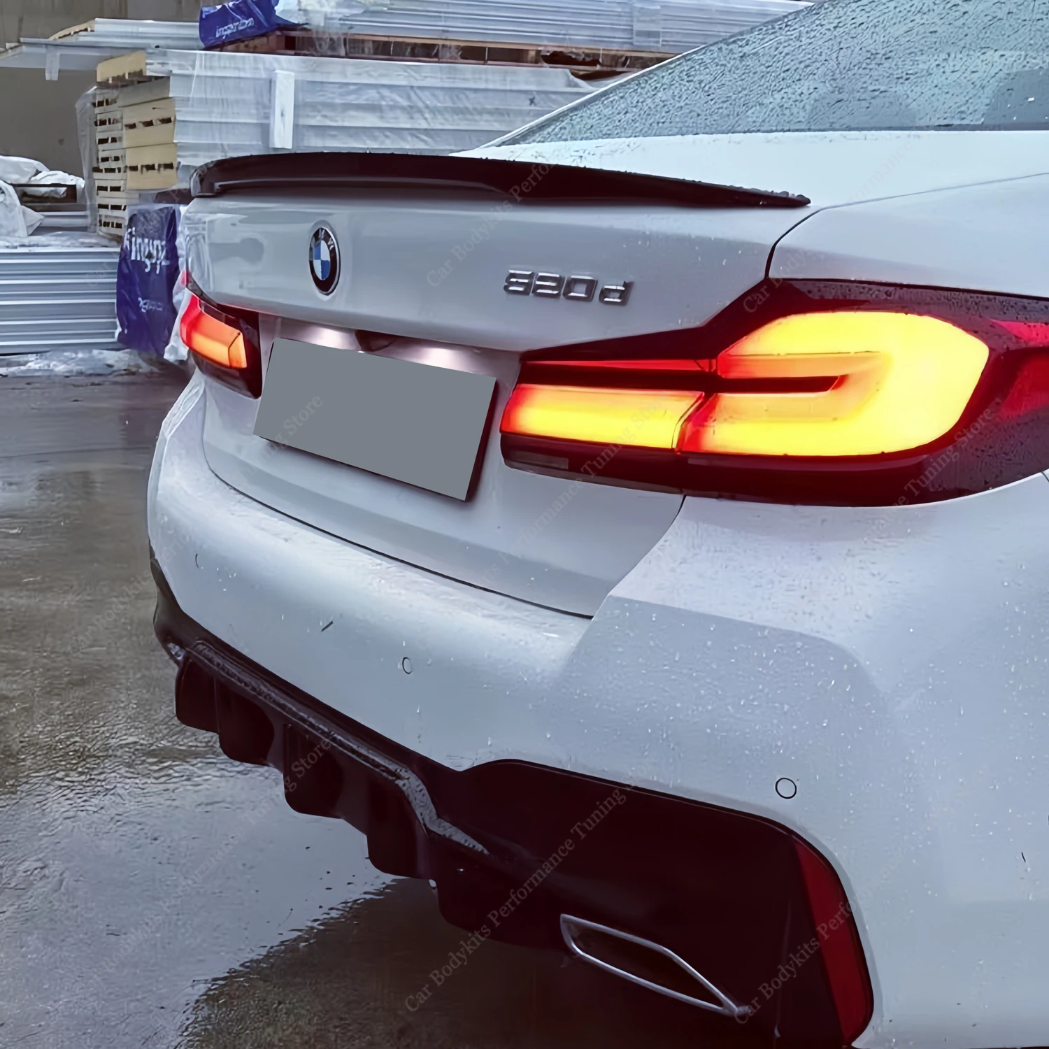 Фото Для BMW G30 Глянцевый черный задний спойлер в стиле P 520d 530i 530e 530d 540i M550i M550d 2017-2023 Комплекты задних крыльев багажника №3