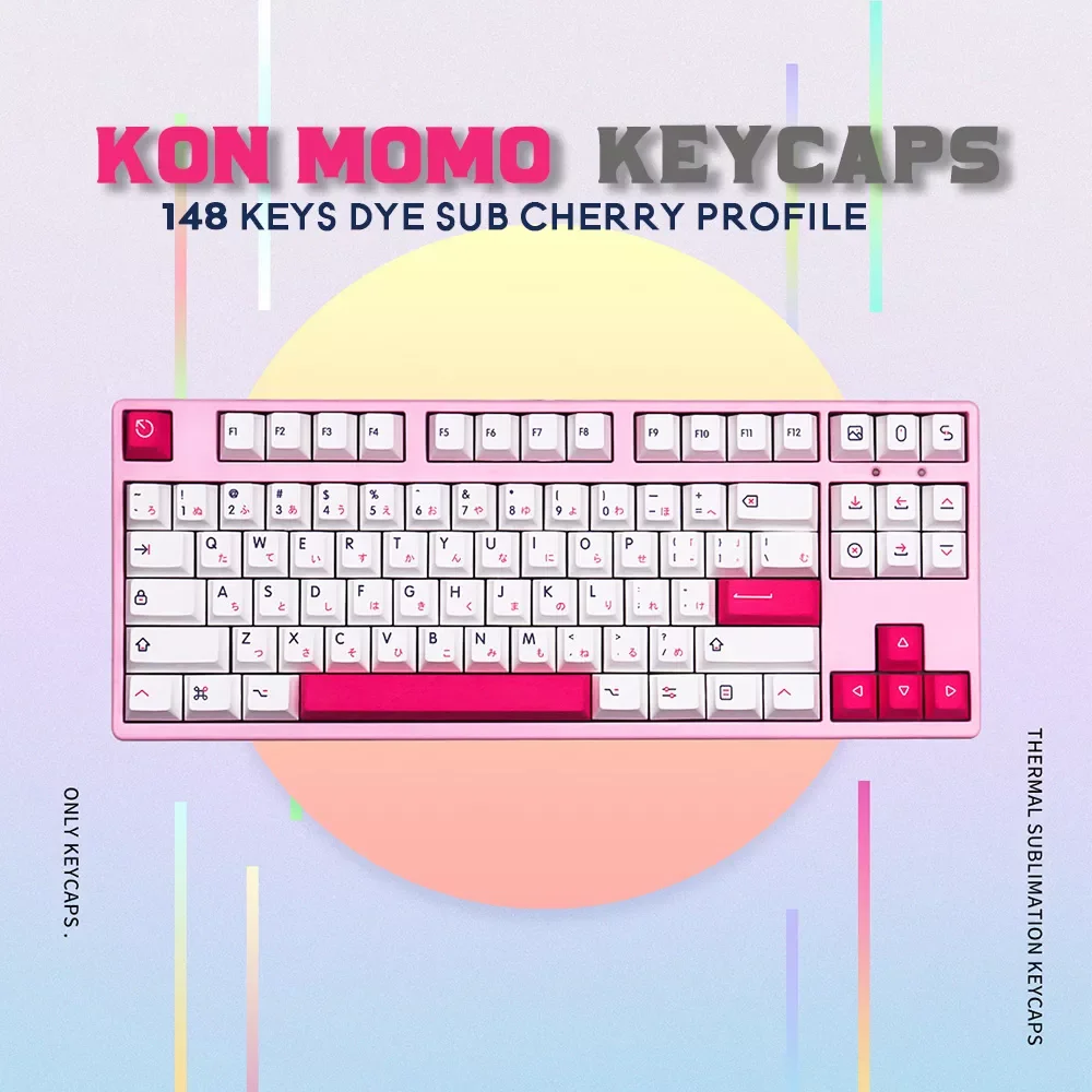 

New 148 Keys Kon Momo Keycaps Dye Sublimation PBT Cherry Profile Key Caps For MX Switch Mechanical Keyboard