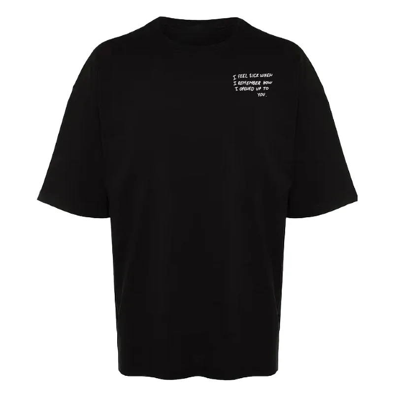 Летняя модная футболка для мужчин Y2K Tops i feel Telegram Letter Printing Футболка с коротким