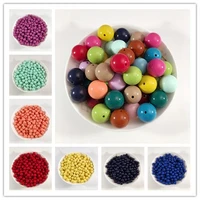 new 8 10 12mm solid color highlight plastic beads acrylic straight hole round beads loose beads diy jewelry accessories