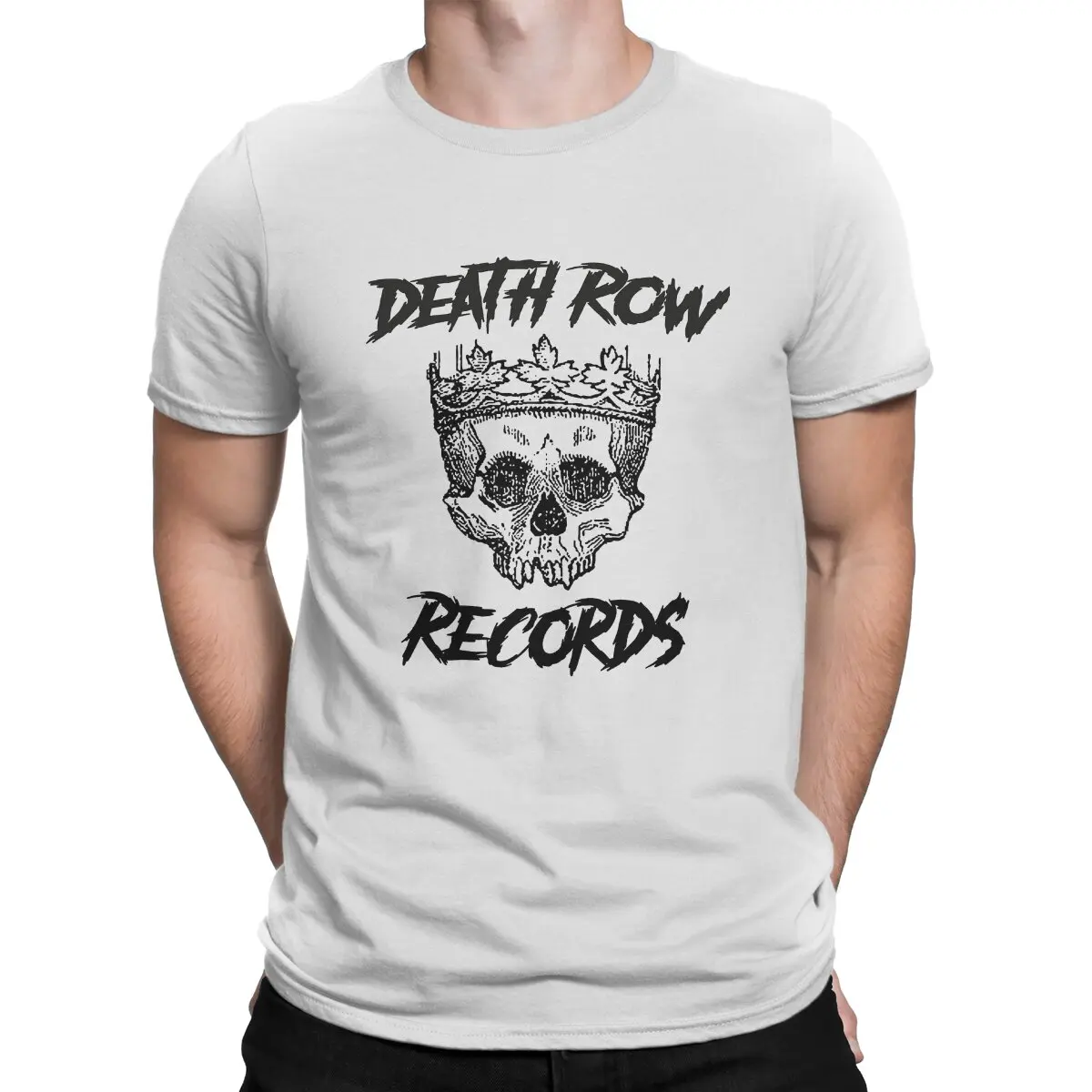Records Skull T-Shirts for Men Death Row Hipster Cotton Tees O Neck Short Sleeve T Shirt Unique Clothes