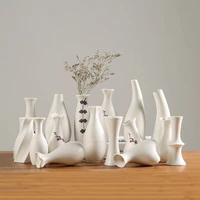 modern white ceramic vase chinese style simple designed pottery and porcelain vases for artificial flowers decorative figurines