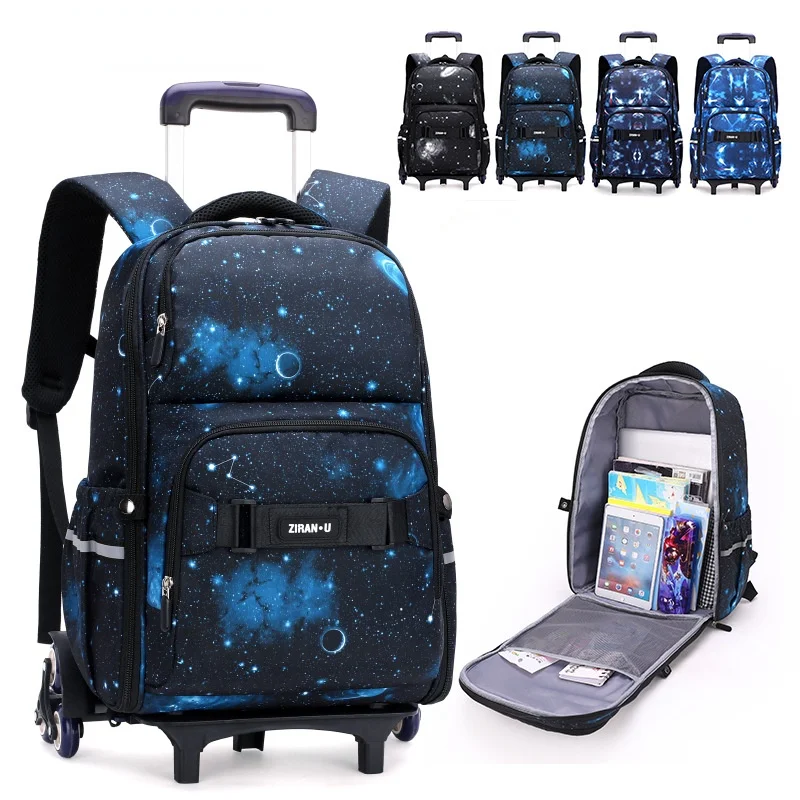 Removable Trolley School Backpack large Children School Bags with Wheel girls Boys Kids Travel Schoolbag Mochilas Escolar
