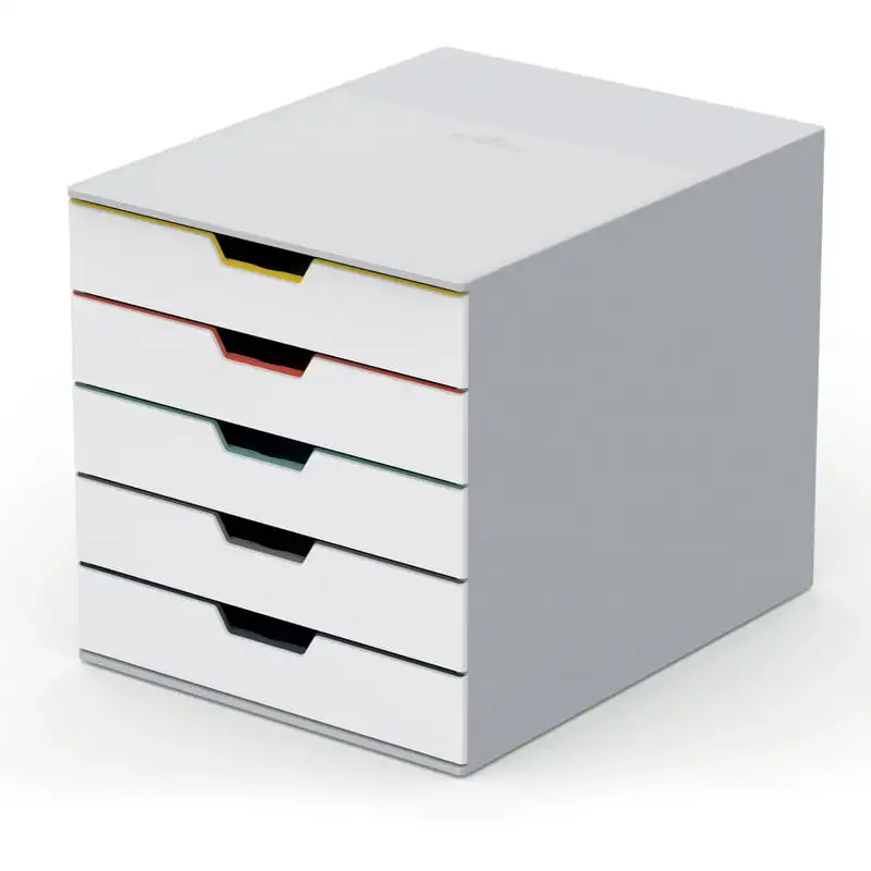 

Varicolor Mix 5 Drawer Desktop Storage Box, White/multicolor - 5 Drawer(s) - 11" Height X 11.5" Width X 14" Depth - Desktop - Wh