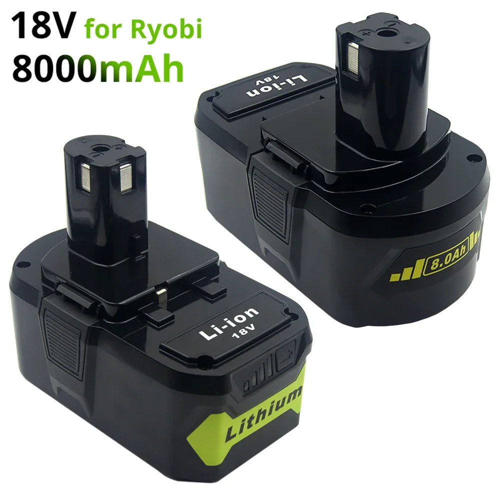 Фото Литий-ионный аккумулятор 8000 мАч для замены батарей Ryobi 18V RB18L40 RB18L50 RB18L60 P108 P107 BPL1820 P122 P104 P105 P102 P103 ONE+ №4