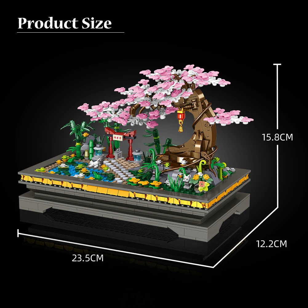BZDA мини-дерево Сакура бонсай кирпичи уличный вид вишневый цветок строительные