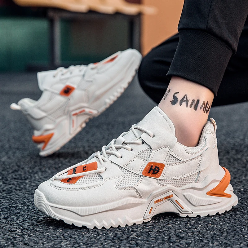 

Thick-soled Mesh Shock-absorbing Outsole Shoes Autumn New Men's Sports Shoes Fashion Comfortable Breathable Non-slip Men's Shoes