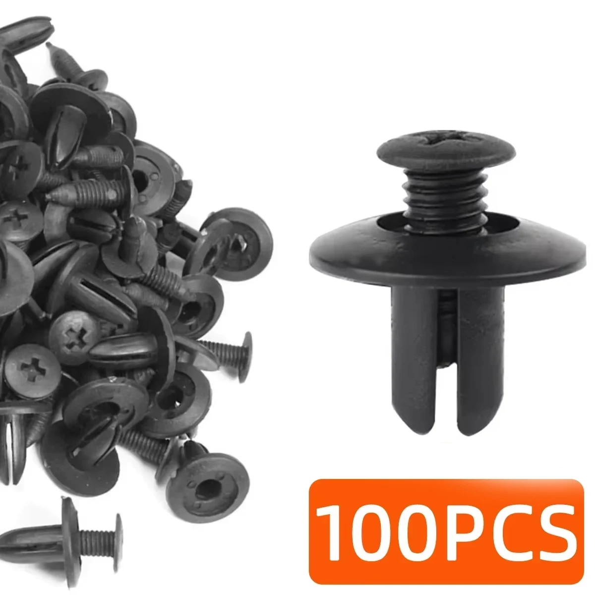 

10/20/50/100 Шт., 8 Мм, Дверные Зажимы, Пластиковые Ручки, Черные С Накладкой Для Автомобилей, Крепежные Элементы, Авто Зажимы