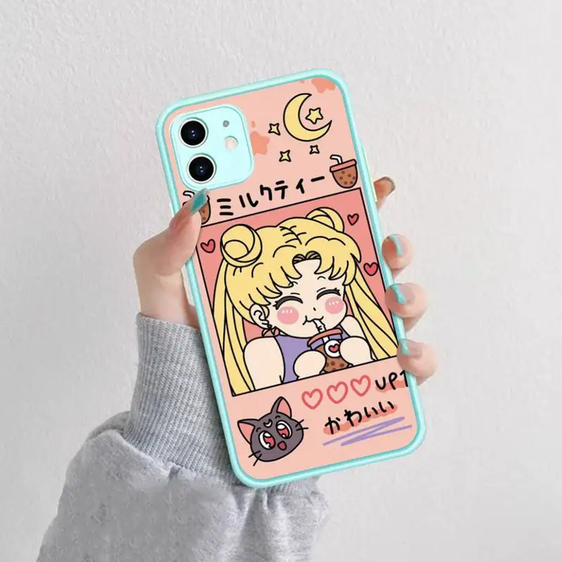 S-Sailor-moonS Phone Case for iPhone 14 11 12 13 Mini Pro Max 8 7 Plus X XR XS MAX Translucent Matte Cover