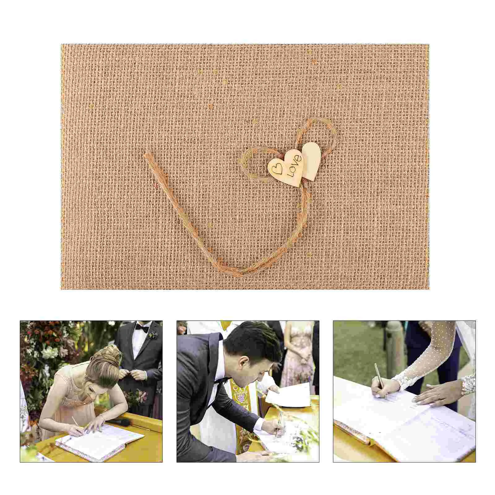 

Linen Wedding Guestbook Sign-in Book Attendance Book Durable Signature Book