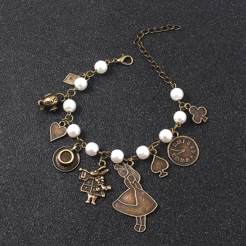 Металлический браслет Алиса в стране чудес унисекс звеньевая цепочка