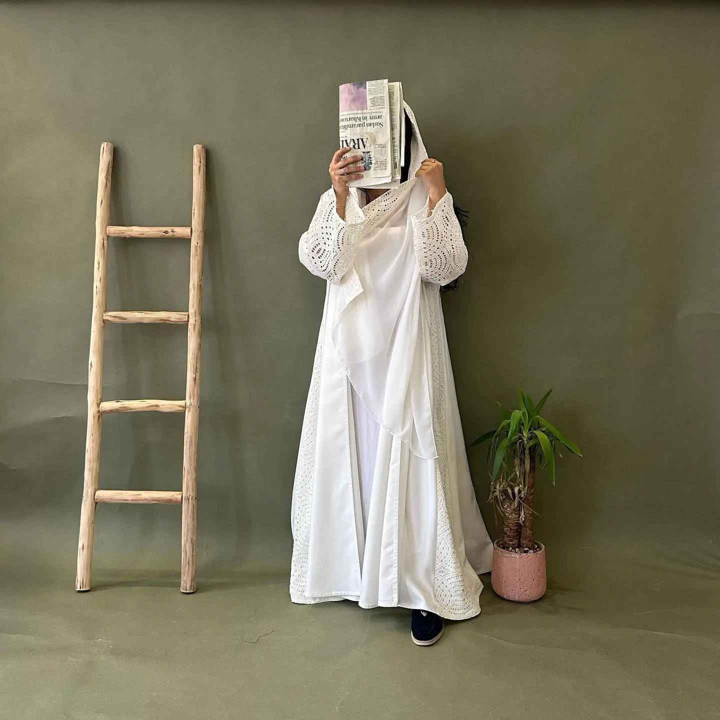 DS2401 Spring/Summer New Muslim 2024 Fashionable and Elegant Style cardigan robe with headscarf