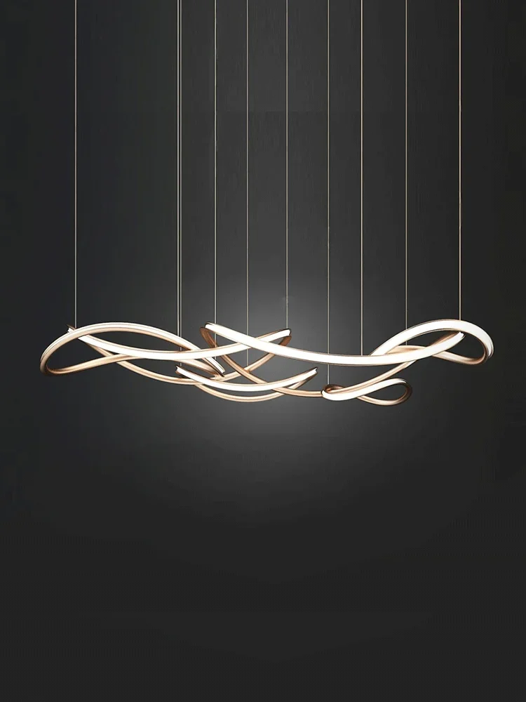 

Living Room Chandelier Creative Strange Shape Designer Duplex Villa Hollow Loft Long Chandelier Hotel Lobby Non-Standard Lamp