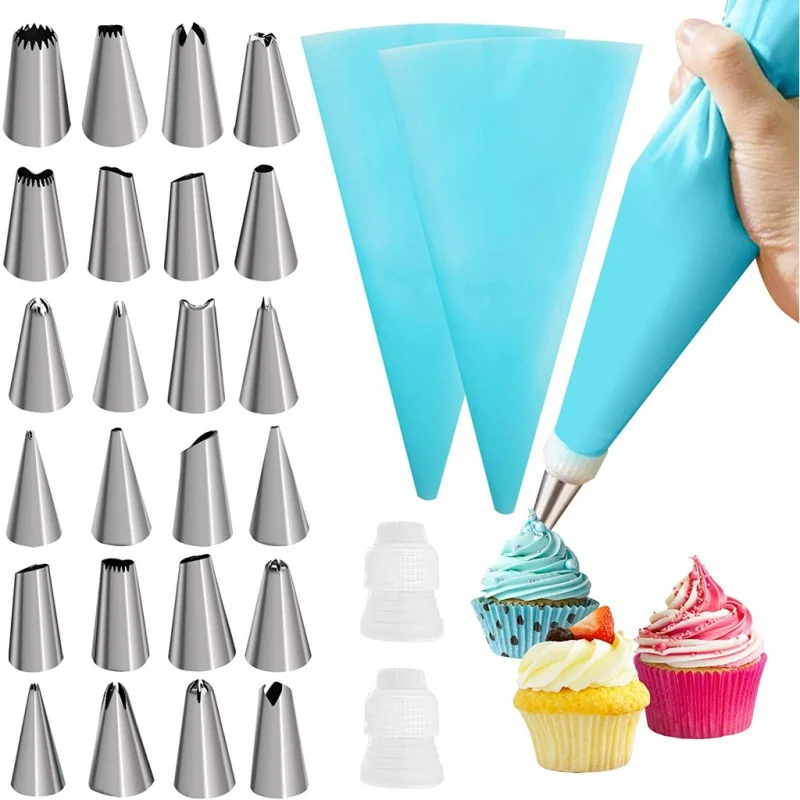 

24 PCS Spout For Confecting Silicone Confectioner Bag Set With Spout For Decoration With Cream, Confectionery Cake