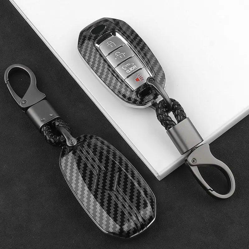 

2022 The New 4D Carbon Fiber Car Smart Remote Control Key Case Protective Shell Buckle Cover For Infiniti QX50 QX60 Q60 Q70 2020