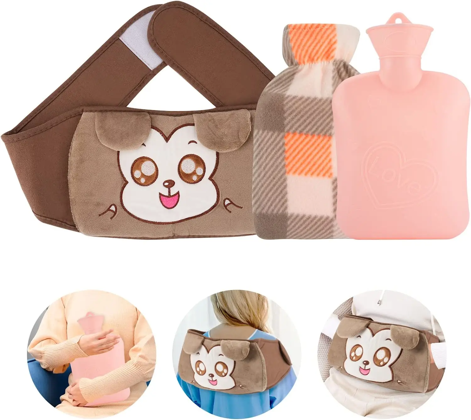 

3pcs/lot Kawaii Water Bottle Belt Large Hand Warmer Cute Animal Hot Water Bottle Belt Hot Water Bag Hot WaterCover Bottle Heater