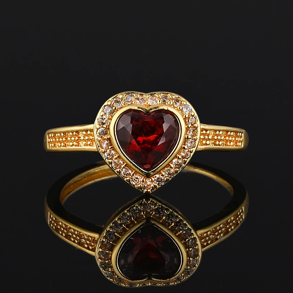 1 шт. кольцо Love из 100% натурального граната подходит для женщин регулируемое