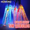 20 Tubes Meteor Shower Rain LED Solar String Light Outdoor Waterproof Fairy Light Street Party Garland Christmas Tree Decoration 1