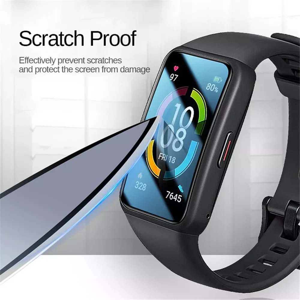 Полная изогнутая Защита экрана для Huawei Band 6 закаленное стекло Honor Band6 Защитная