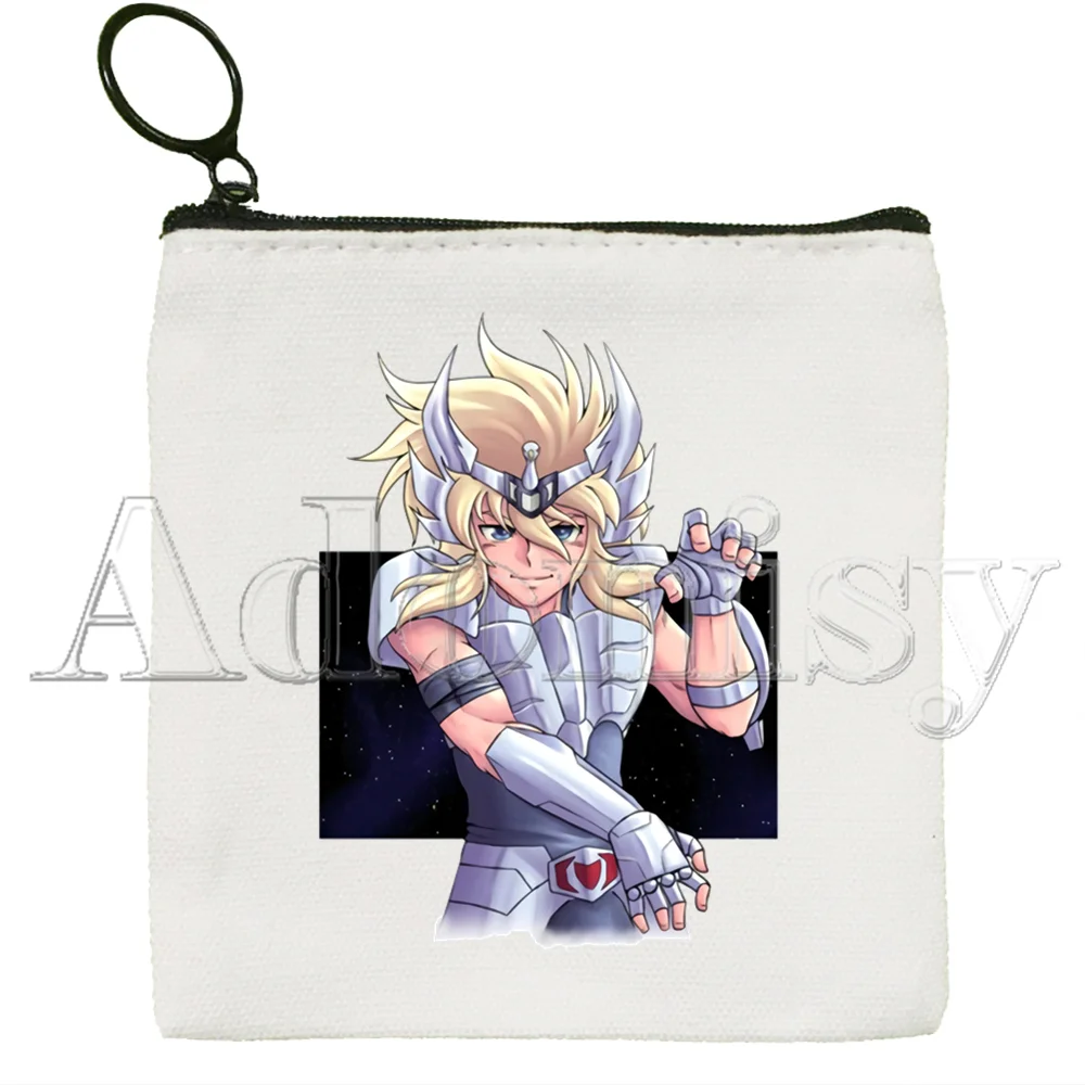 Saint Seiya Knights Of The Zodiac Burn Canvas Coin Purse Coin Purse Collection Canvas Bag Small Wallet Zipper Key Bag Hand Gift
