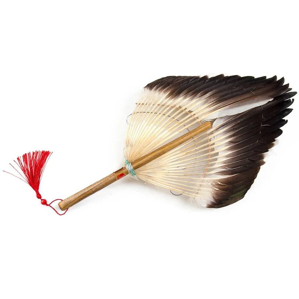 

Оригинальный ретро-веер, встроенный веер в китайском стиле, поделки из натуральных гусиных перьев, праздничный подарок фанату Liang Zhuge