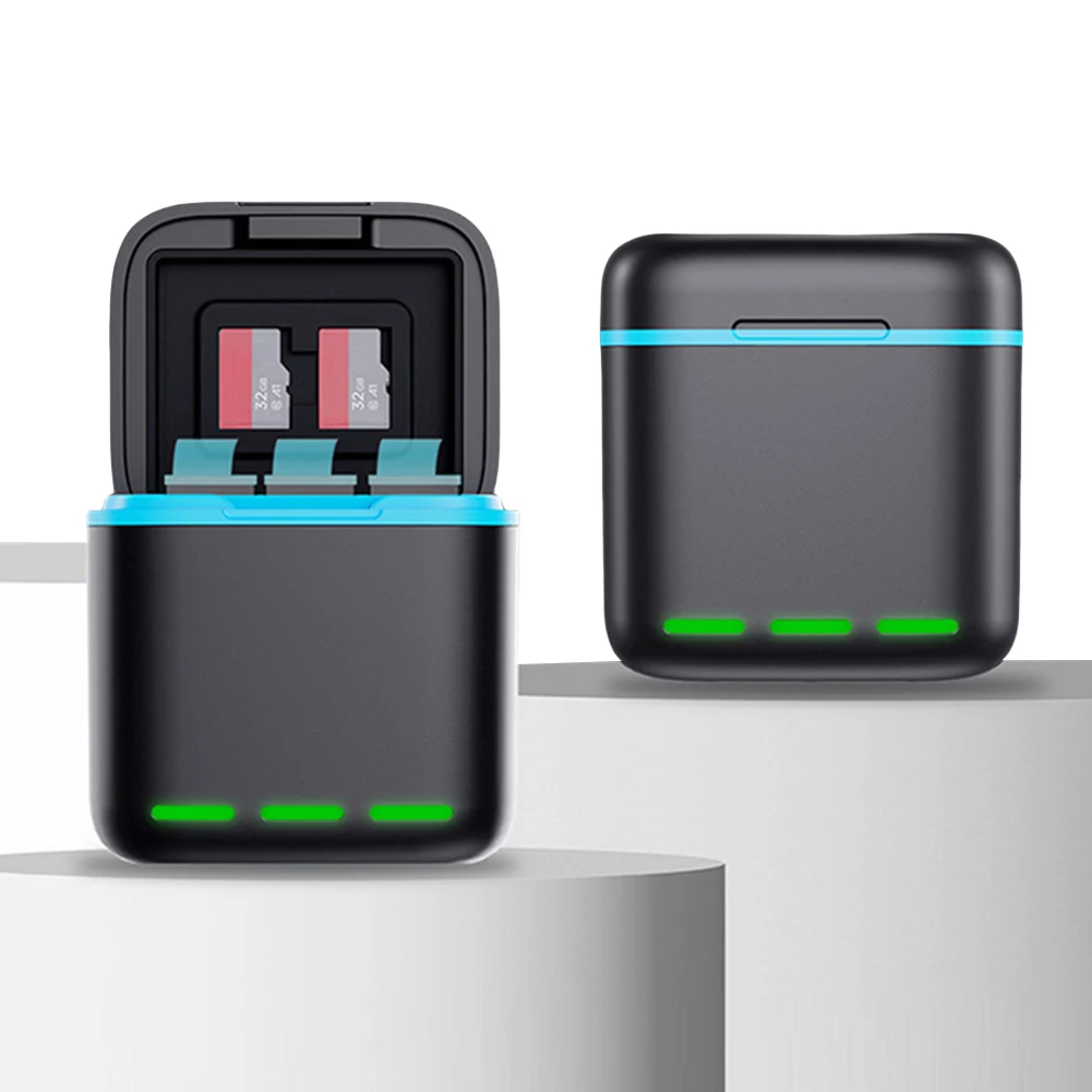 3-канальное зарядное устройство с кабелем типа C быстрое 2 слота SD чехол для