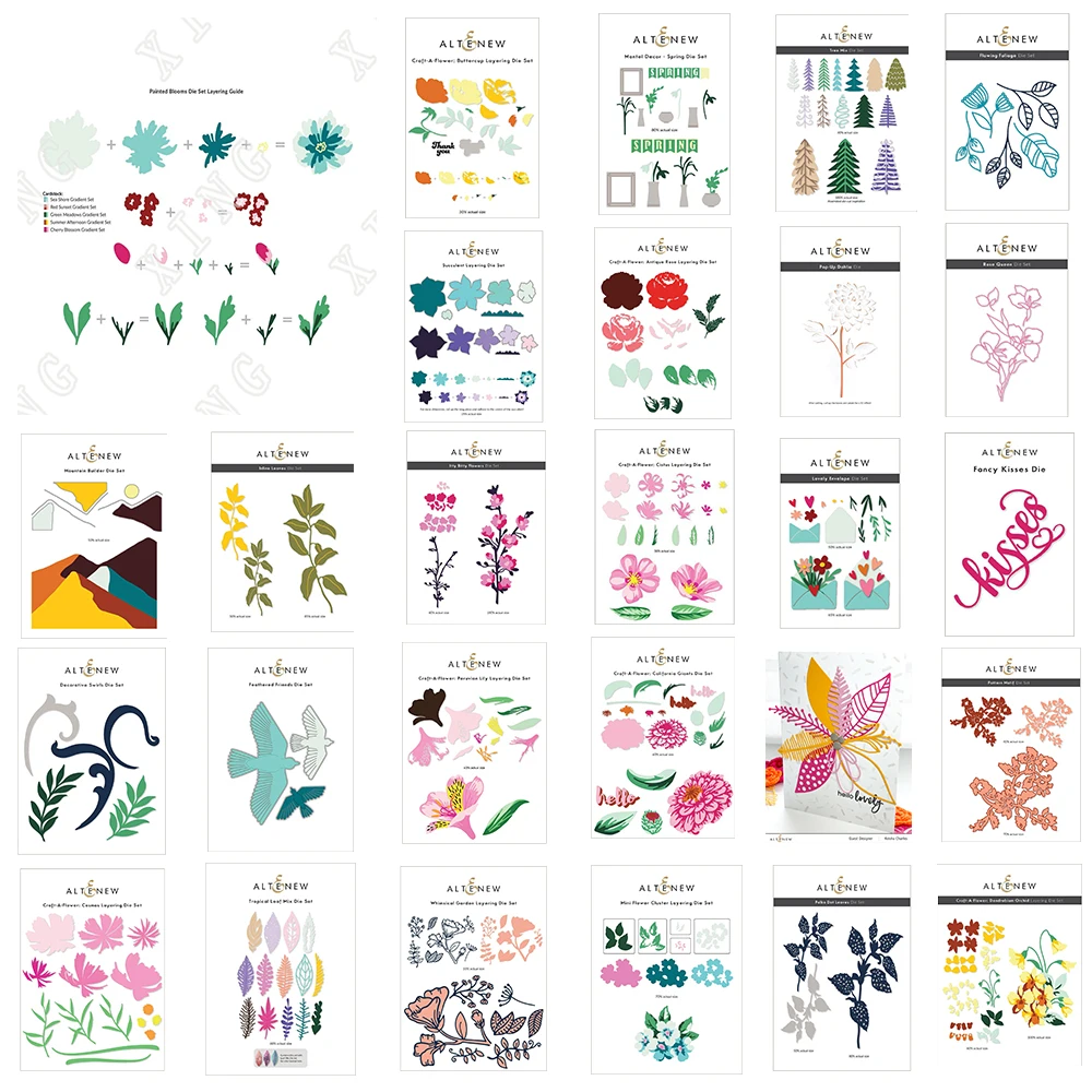 

2022 Spring New Craft Metal Cutting Dies Colorful Flowers Green Plants Envelope Punch Cut Mold Diy Scrapbooking Paper Knife Gift