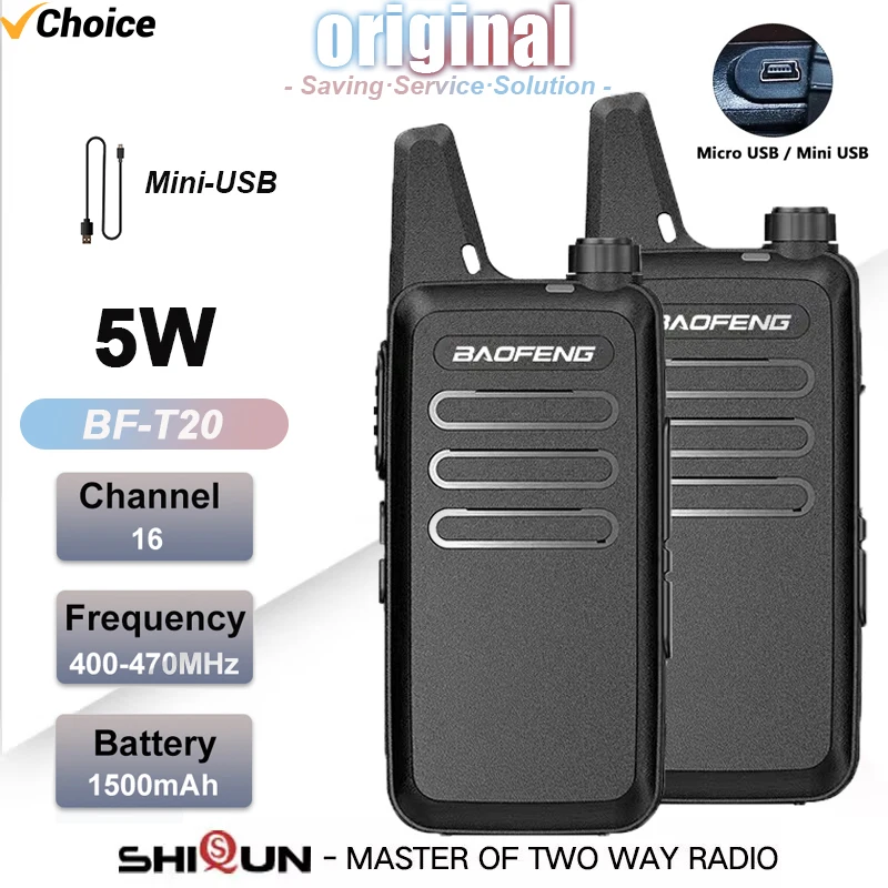 Портативная Рация Mini Baofeng BF-T20 С USB-зарядкой VOX Для BF-C9 BF-888S KD-C1 Идеально Подходит