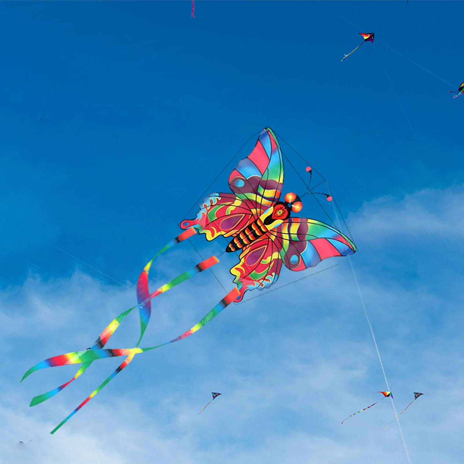 

Children's Butterfly Kite Upgrade Classical Easy Flyer Kite With Holding Fishing Rod Easy To Soar High For Beach Trip Park Famil