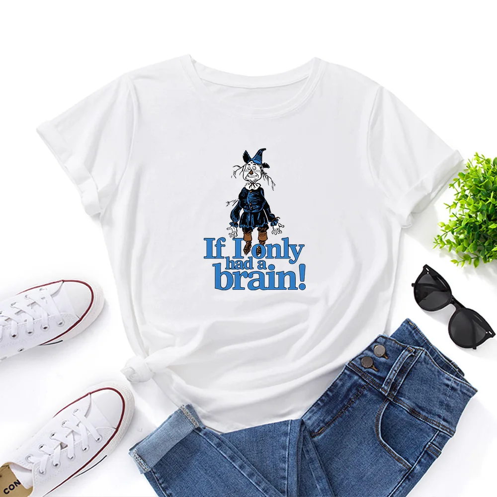 

New Scarecrow Print T Shirt Women Cotton O Neck Short Sleeve Woman Tshirt Casual Summer Aesthetic Hipster T-shirt Women