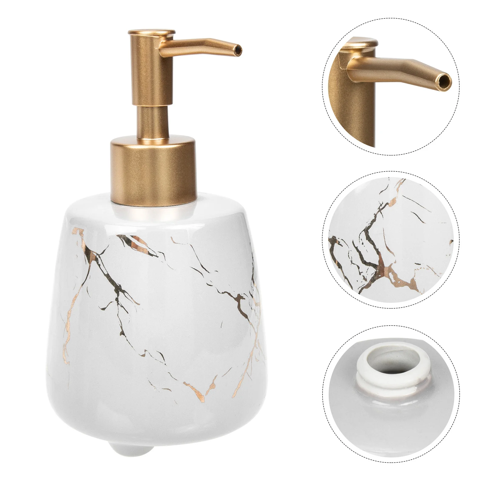 

Bottle Dispenser Pump Lotion Soap Ceramic Shampoo Marble Bathroom Liquid Accessories Hand Bottles Refillable Travel Emptyjar