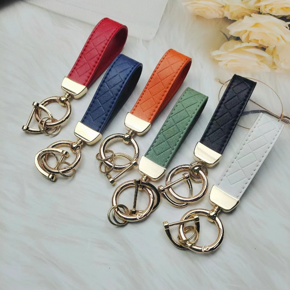 

PU Leather Keychain Business Gift Leather Key Chain Men Women Car Key Strap Waist Wallet KeyChains Keyrings