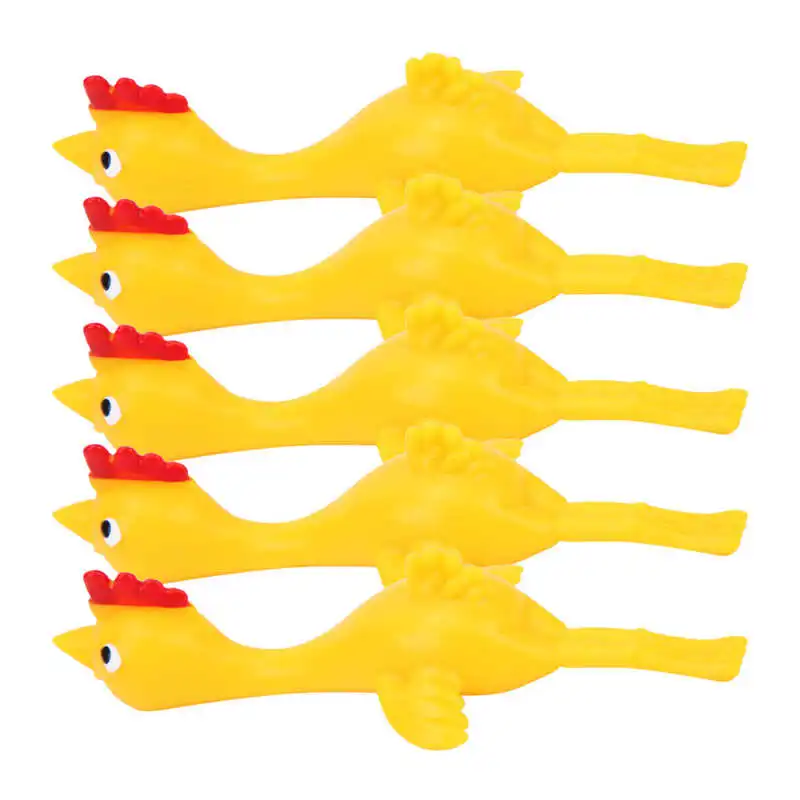 

5pcs Slingshot Rubber Chicken Finger Toys Flingers Stretchy Shoot off Turkey Novelty Assorted Stress Reliever Kids Adult Toys
