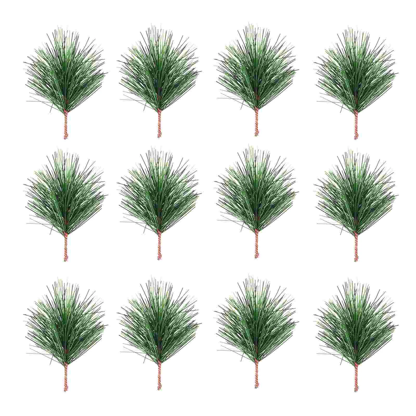 

24Pcs Artificial Green Pine Needles Small Pine Twigs Branches Stems Picks for Christmas DIY Flower Arrangement Wreaths Garland