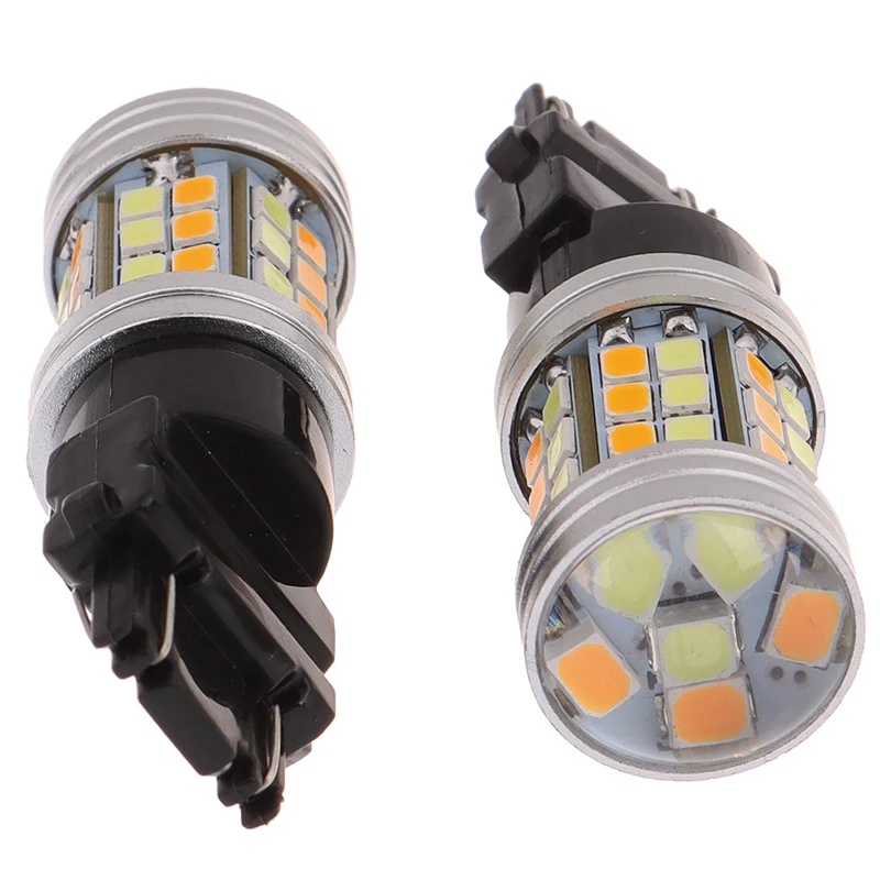 2pcs 12V DC 5W Led Bulb DRL 3157-2835-45SMD Auto Lamp Dual Color T25 3157 LED Turn Signal Light |