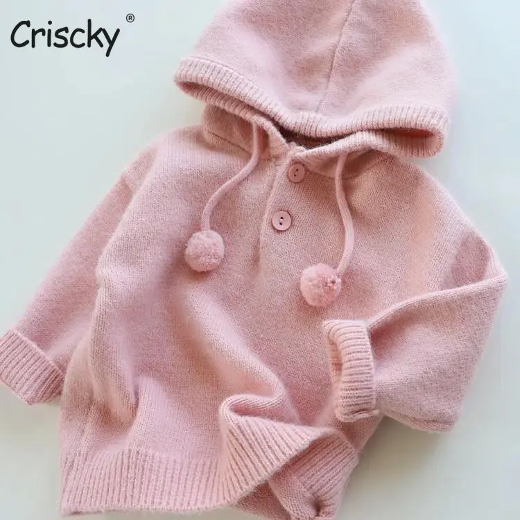 

2023 весенняя одежда для маленьких девочек от Criscky, Детский свитер, вязаный свитер для малышей, трикотажная одежда для новорожденных, Хлопковы...