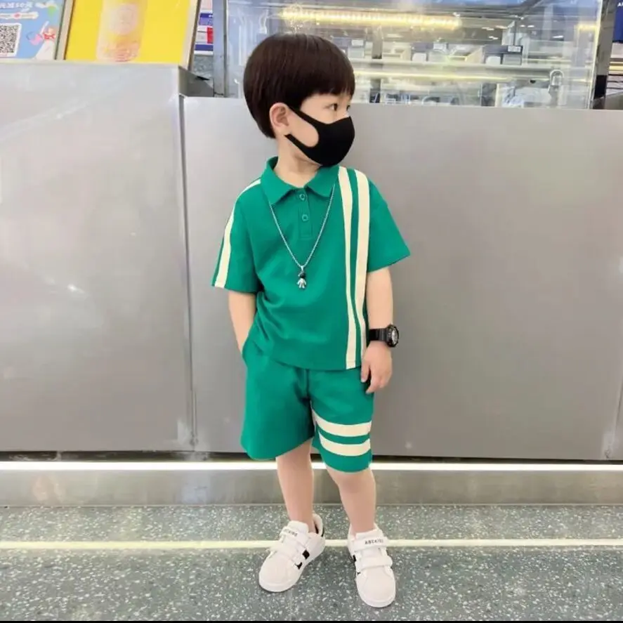 

2022 New Boy Set kid Boys Suit Cotton Summer Casual Outing Clothes Top Shorts 2PCS Clothing for Children's 2-12 years