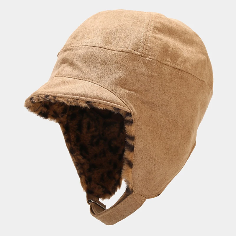 

Men Women Winter Hat Thick Warm Trapper Earflap Cap Soft Fleece Male Female Winter Bomber Hat Unisex Snow Ski Russian Cap Women