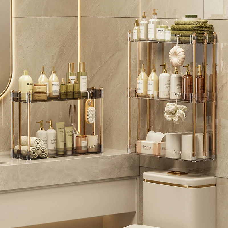 Стеллаж для хранения полотенец в ванную комнату многослойный металлический