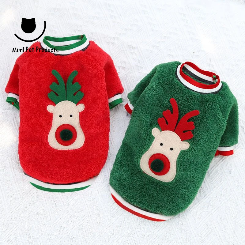 

Pet dogs cats two legs warm velvet deer face Christmas section clothes teddy bears autumn winter clothes