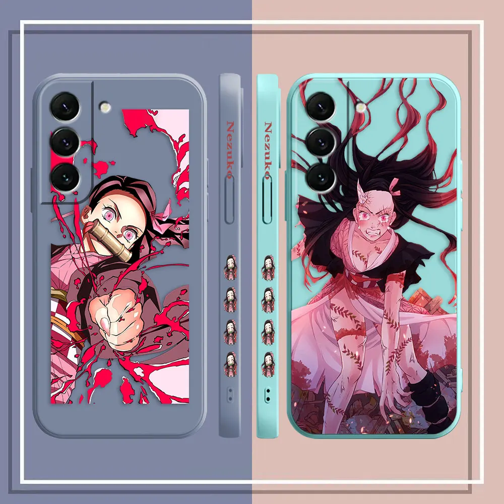 Case For Samsung Galaxy S23 S22 S21 S20 FE S11 S11E S10 S10E S9 S30 Ultra Plus 4G 5G Case Fundas Cqoue Shell Demon Slayer Nezuko