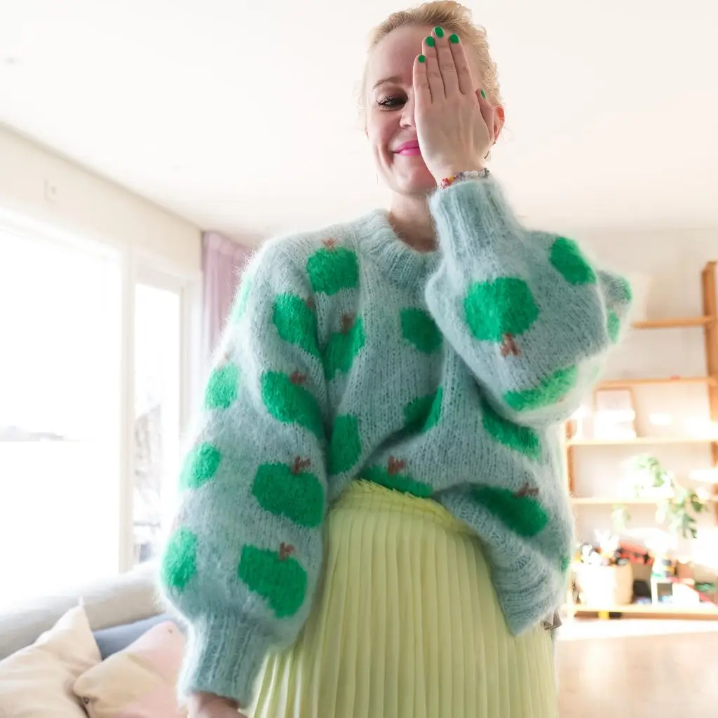 Весенняя одежда новый продукт нежный стиль мягкий свитер из мохера пуловер