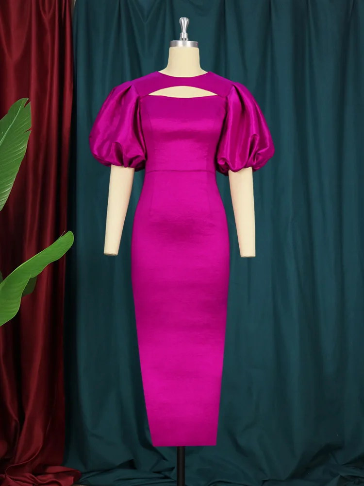 Plus Size Elegant Prom Women Puff Sleeve Pretty Luxury Cloth Female Casual 4xl Robe 2023 Summer Sale New Evening Party Dress