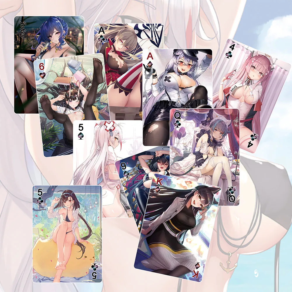 54 листа карты для покера с принтом аниме «коготь Лейн», игральные карты для мужчин, привлекательная фотография аниме, изысканная карточка для периферийных игр, настольная карта, детские игрушки, подарок