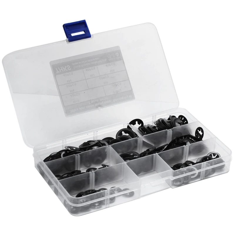 280Pcs Tooth Starlock Push On Locking Washers Speed Clips Fasteners Assortment Quick Speed Locking Washers