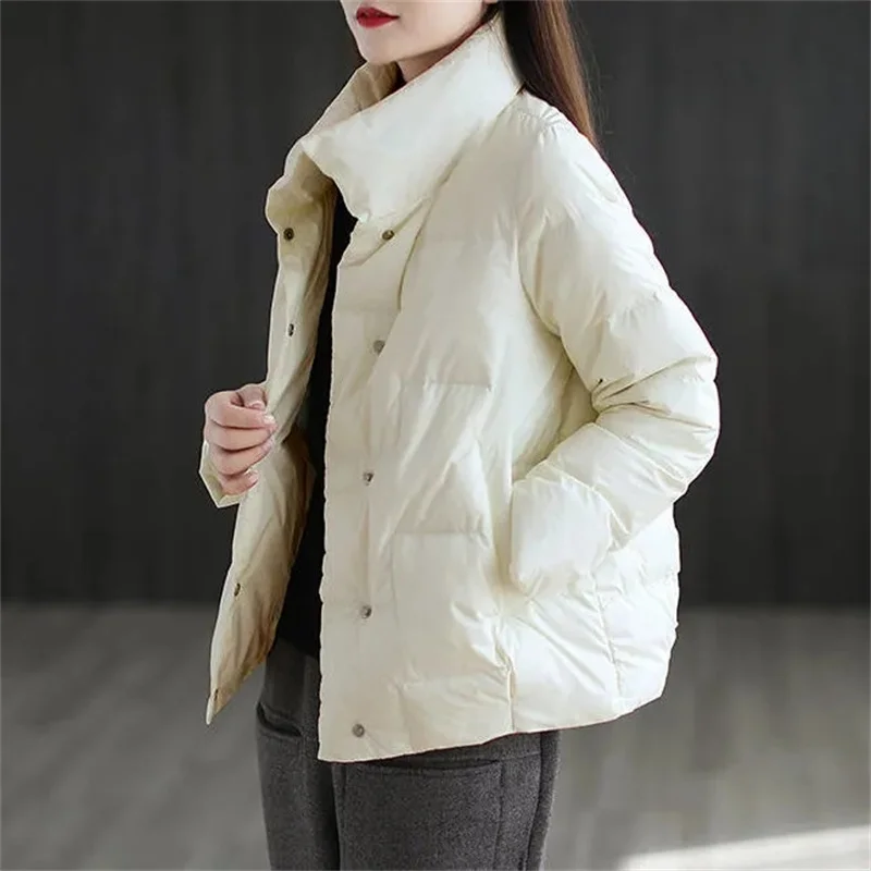 2022 New Stand-up Collar Down Padded Coat Women's Winter Korean Version All-Match Light Padded Jacket Short Jacket Padded Jacket enlarge