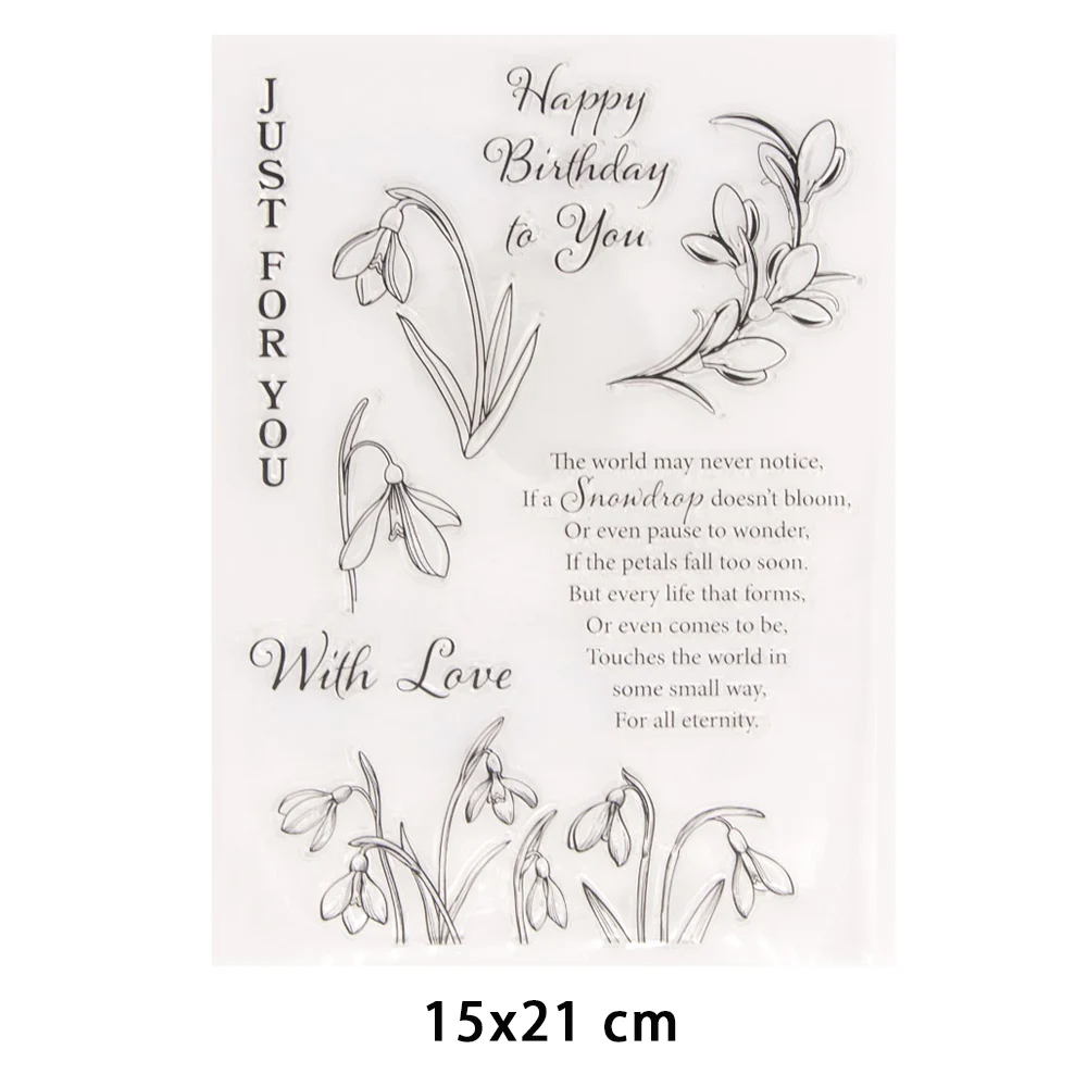

Flowers Leaf Clear Stamps for DIY Scrapbooking Crafts Stencil Fairy Plants Rubber Stamps Card Make Photo Album Decor